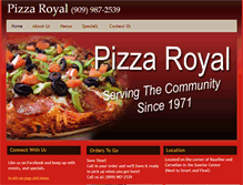 Tablet Screenshot of pizzaroyalrc.com